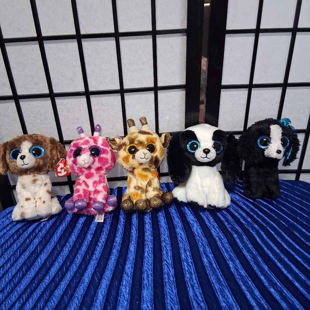 Set of 5 Colorful Plush Toys. Ty Beanie - Picture 6 of 15